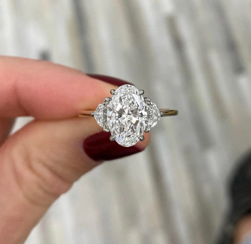 2.0 CT Oval Cut Engagement Ring 925 Sterling Silver