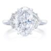 Engagement ring featuring an oval premium CZ stone and pave setting