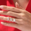 2.5ct Emerald Cut Engagement Ring with Marquise and Round Side Stones - Image 6