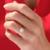 2.5ct Emerald Cut Engagement Ring with Marquise and Round Side Stones - Image 9