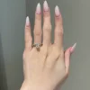 2 Carat Brilliant Elongated Oval Cut Hidden Solitaire Engagement Ring - Image 2