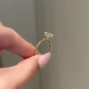 2 Carat Brilliant Elongated Oval Cut Hidden Solitaire Engagement Ring - Image 3