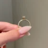 2 Carat Brilliant Elongated Oval Cut Hidden Solitaire Engagement Ring - Image 6