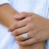 Oval centre stone set in a prong solitaire ring
