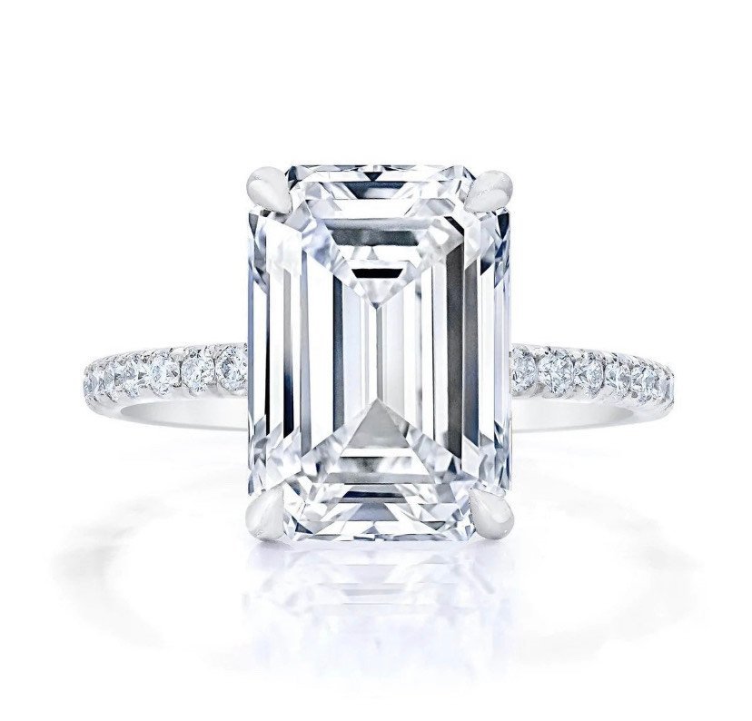 3.00 CT Emerald Cut Engagement Ring 925 Sterling Silver - Image 2