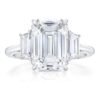 Emerald cut diamond wedding ring with a clean, classic design