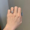 Cushion-cut CZ diamond engagement ring with a three carat centre stone