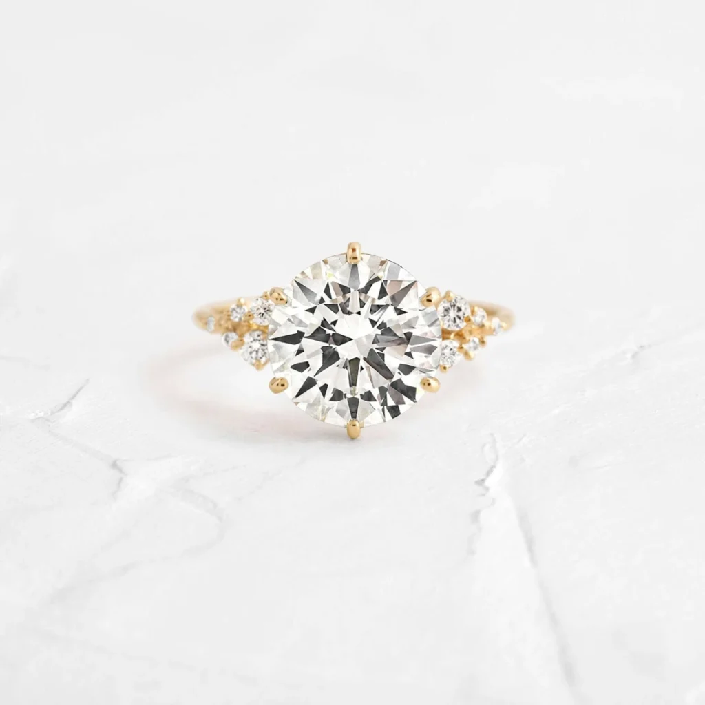 3 CT Round Cut 925 Sterling Silver Snowdrift Ring Engagement Ring