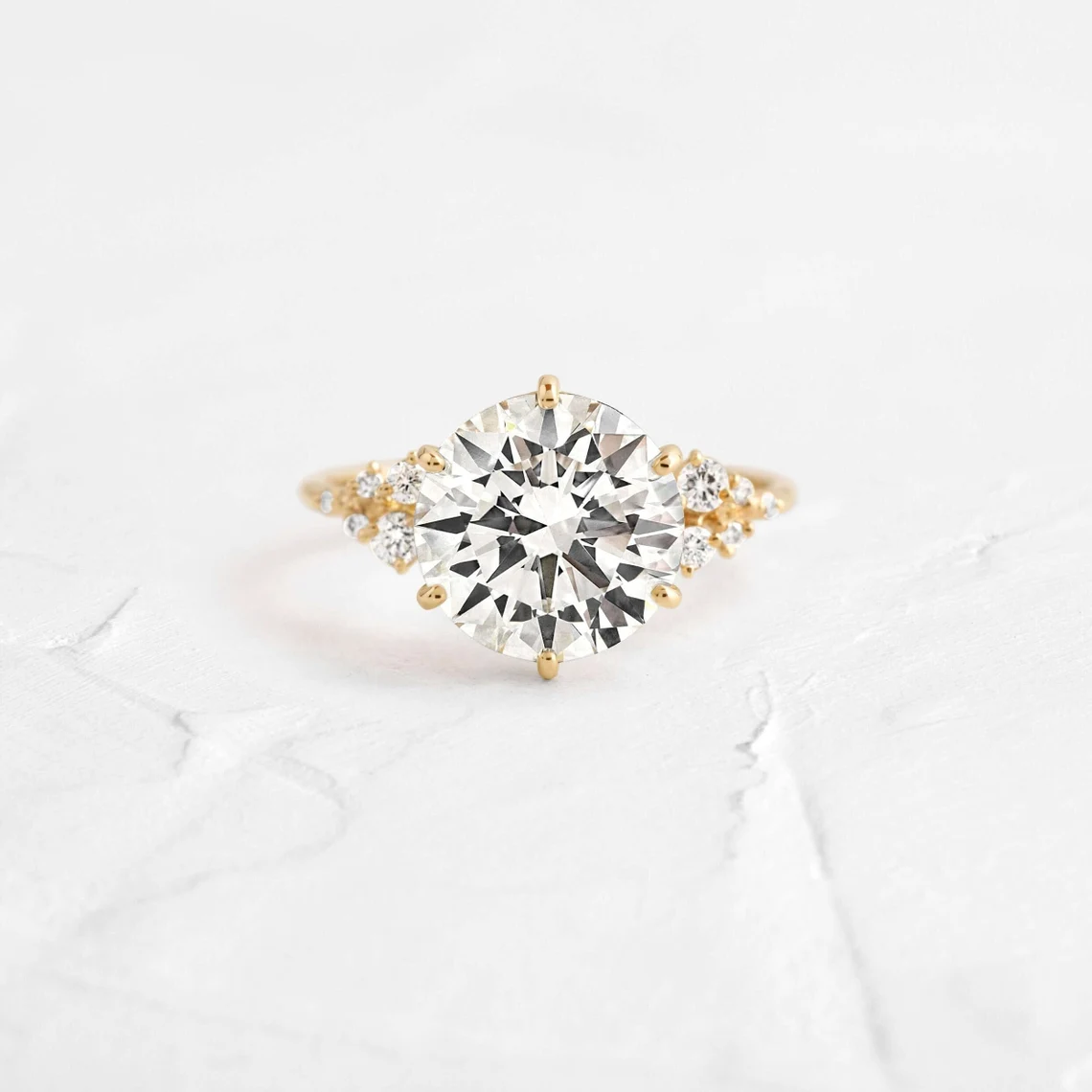 3 CT Round Cut 925 Sterling Silver Snowdrift Ring Engagement Ring