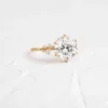 3 CT CZ diamond ring with delicate pave-set side stones