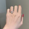 Oval cut ring with double hidden halo sparkle