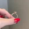Brilliant oval ring with a sleek 2mm band
