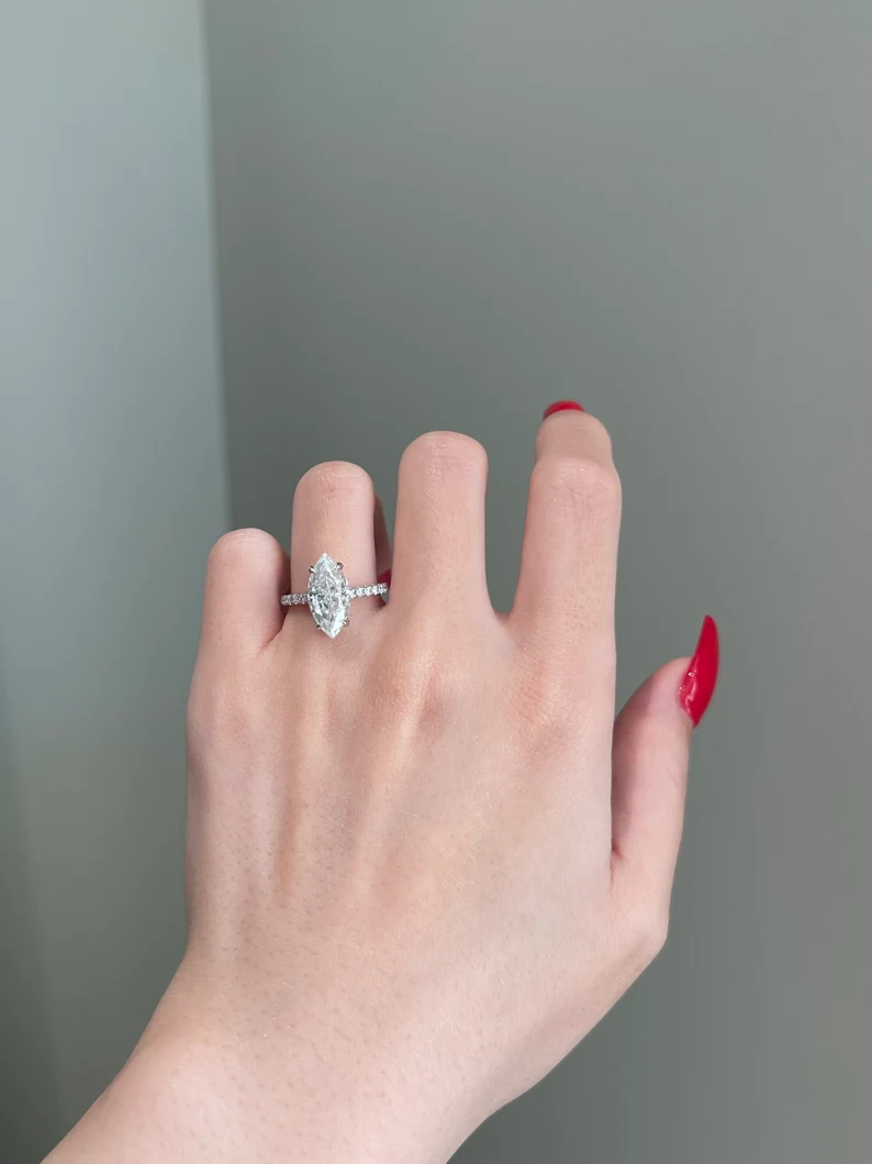 4 Carat Marquise Cut Engagement Ring
