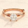 4 Prong Asscher Cut 2ct Diamond Engagement Ring - Image 3
