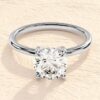 Diamond engagement ring featuring a four-prong setting and bright sparkle
