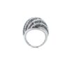 925 Sterling Silver Black and White Striped Diamond Ring, black and white Diamond ring - Image 2