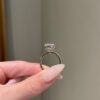 6 Carat Brilliant Elongated Cushion Cut 925 Sterling Silver Engagement Ring - Image 3