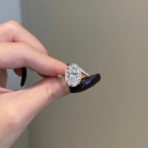 8 Carat Oval Cut Engagement Ring 925 Sterling Silver