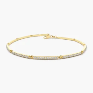 9235 Silver Stackable Diamond Bar Bracelet