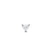 925 Silver heart stud earring with floating diamond design