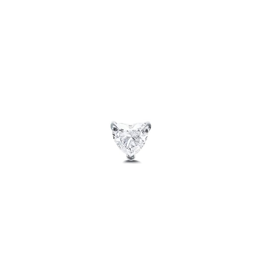 925 Silver 0.25Ct Floating Diamond Heart Stud