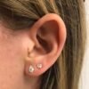 Heart stud earring with premium CZ diamond detail
