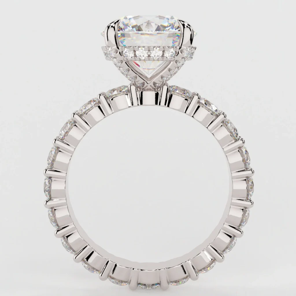 925 Silver 1.00Ct Round Cut Diamond Engagement Ring