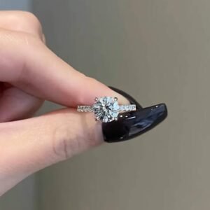 925 Silver 1.5 Carat Brilliant Diamond Ring