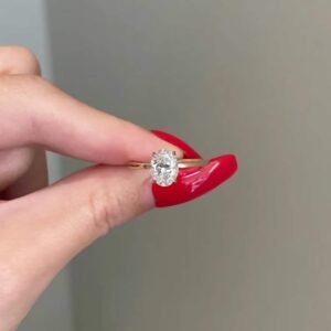 925 Silver 1.5 Carat Oval Cut Engagement Ring