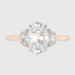 925 Silver 1.50Ct Oval Cut Diamond Engagement Ring