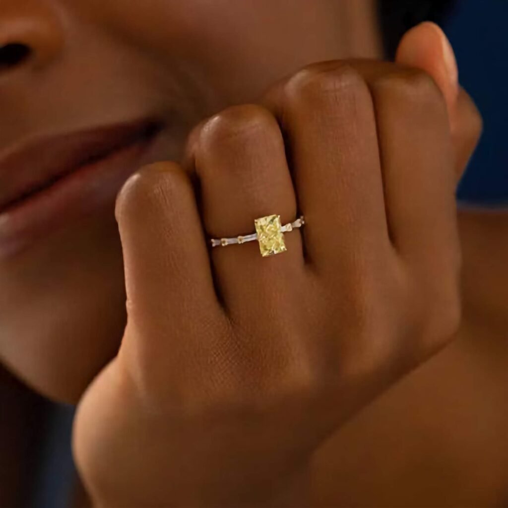 925 Silver 1.5ct Emerald Cut Solitaire Engagement Ring