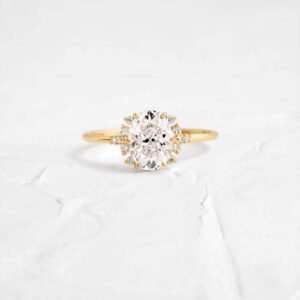 925 Silver 1.5CT Oval Cut Diamond Engagement Ring