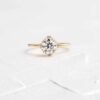 925 Silver 1.5CT Round Cut Diamond Engagement Ring