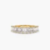 925 Silver 1 Carat Emerald Cut Diamond Wedding Band - Image 4