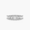 925 Silver 1 Carat Emerald Cut Diamond Wedding Band - Image 7