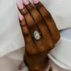 925 silver engagement ring with pear-cut CZ diamond