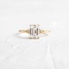 925 Silver 1CT Emerald Cut Diamond Engagement Ring