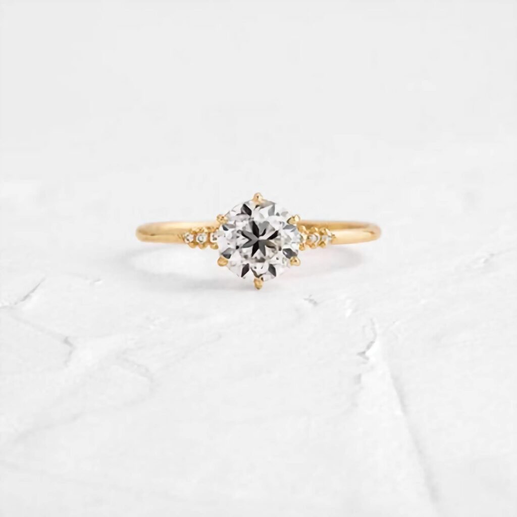 925 Silver 1CT Round Cut Diamond Engagement Ring