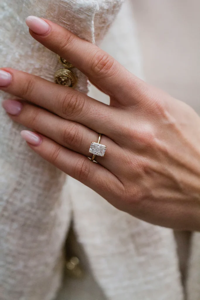 925 Silver 2.50Ct Rediant Cut Diamond Engagement Ring