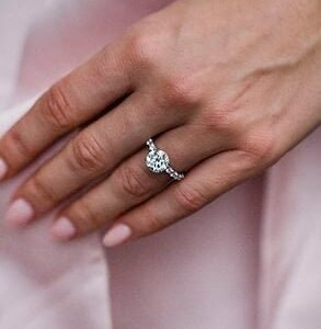 925 Silver 2.50Ct Round Cut Diamond Engagement Ring