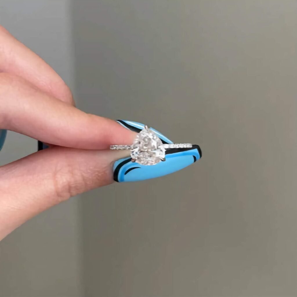925 Silver 2.5Ct Pear Cut Diamond Engagement Ring