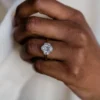 925 Silver 2.90Ct Oval Cut Diamond Engagement Ring