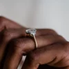 925 Silver 2.90Ct Oval Cut Diamond Engagement Ring - Image 3