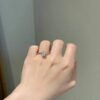 Oval cut diamond-style solitaire ring in 925 silver with gold plating