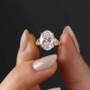 Diamond engagement ring with pave accents and a 2ct stone