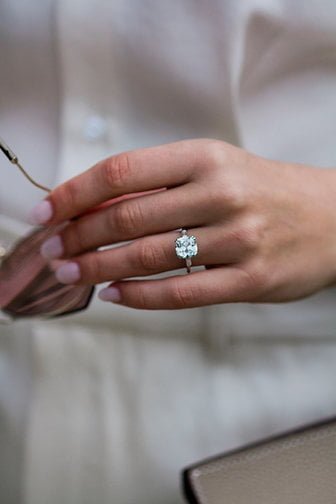 925 Silver 3.00Ct Cushion Cut Diamond Engagement Ring