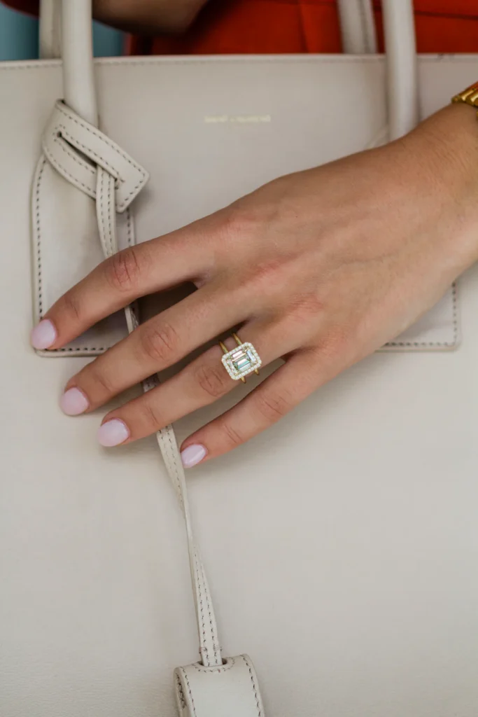 925 Silver 3.00Ct Emerald Cut Diamond Engagement Ring