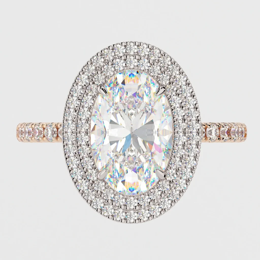925 Silver 3.00Ct Oval Cut Diamond Engagement Ring