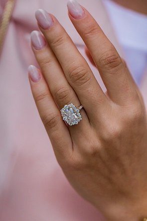 925 Silver 3.00Ct Radiant Cut Diamond Engagement Ring