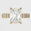 Engagement ring with thick gold plating and a clean modern profile